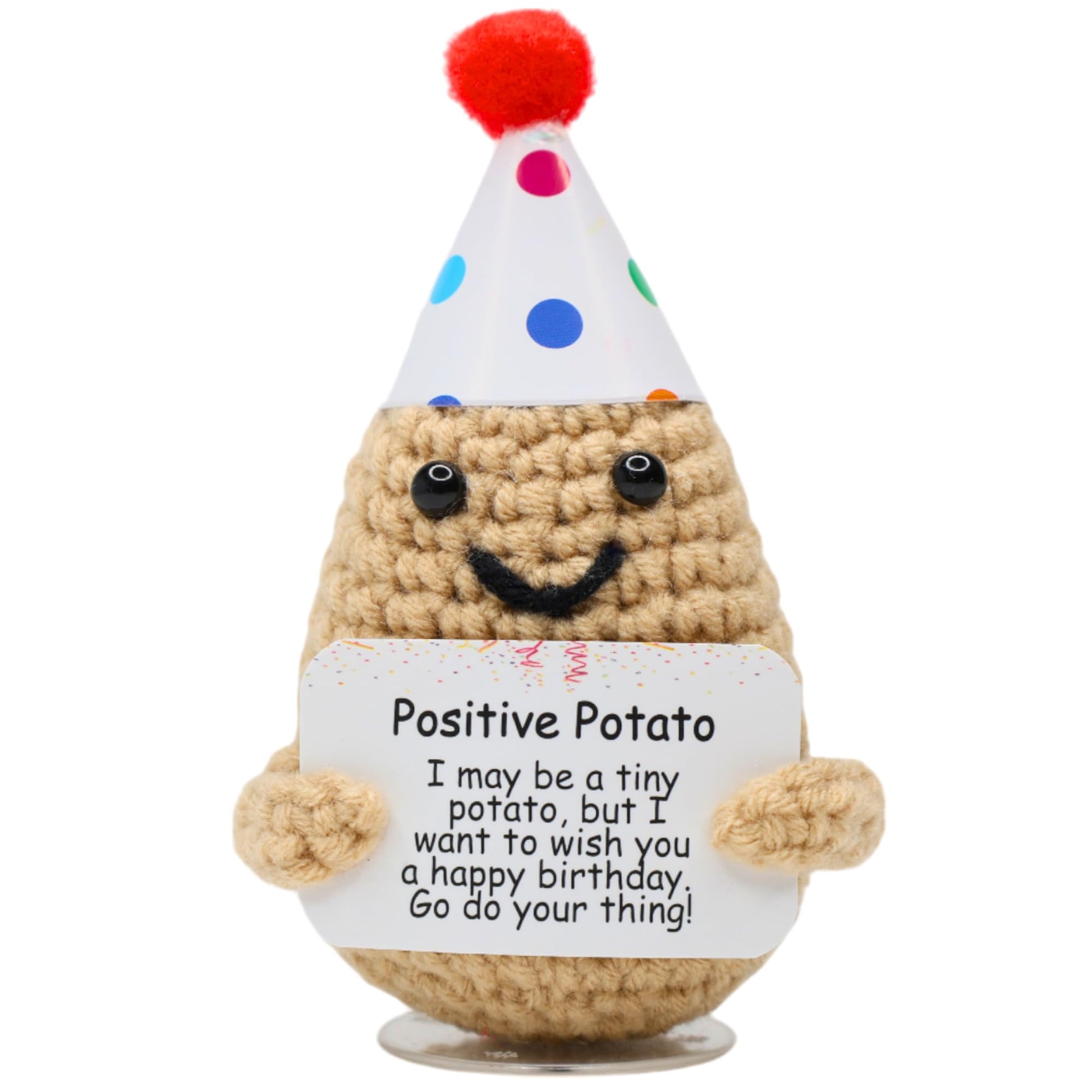 The trend collection Birthday Positive Potato with Stand. Emotional Support Gift for Happy Birthday. Gifts for Her. Birthday Gifts for Women. Cute Crochet Mom Gift. Funny Gag Gifts. - The One Stop Deals