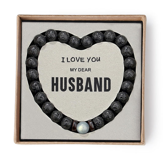 THEMEROL Gifts for Husband Birthday Gift Fathers Day Gifts from Wife Him Mens Bracelet Card Husband Anniversary Gifts Personalized Unique Beaded Bracelets Christmas Valentines - The One Stop Deals