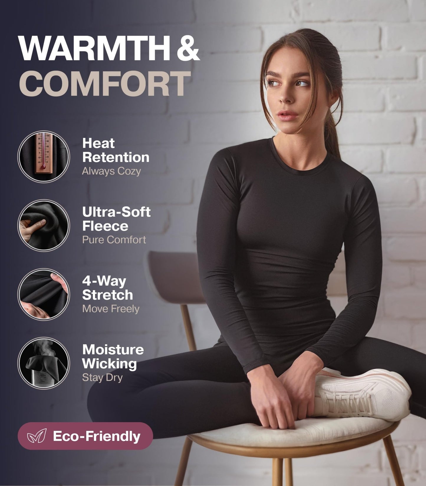 Thermajane Long Johns Thermal Underwear for Women Fleece Lined Base Layer Pajama Set Cold Weather (Medium, Grey) - The One Stop Deals