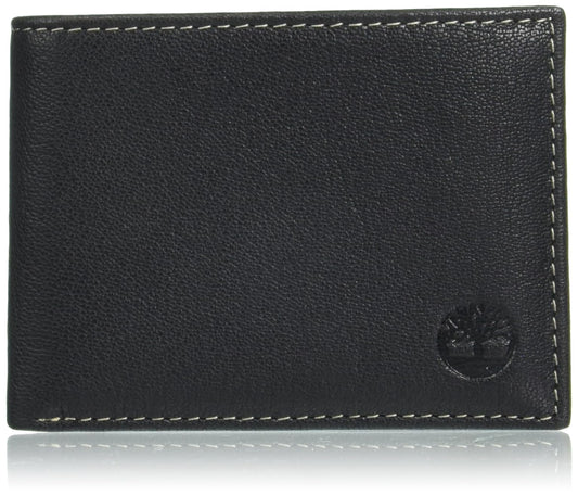 Timberland Men's Leather Passcase Security RFID Wallet, Black, One Size - The One Stop Deals