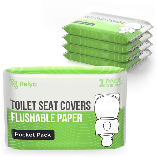 Toilet Seat Covers Paper Flushable (50 Pack) - XL for Adults and Kids Potty Training, 100% Biodegradable Travel Accessories Public Restrooms, Airplane, Camping - The One Stop Deals