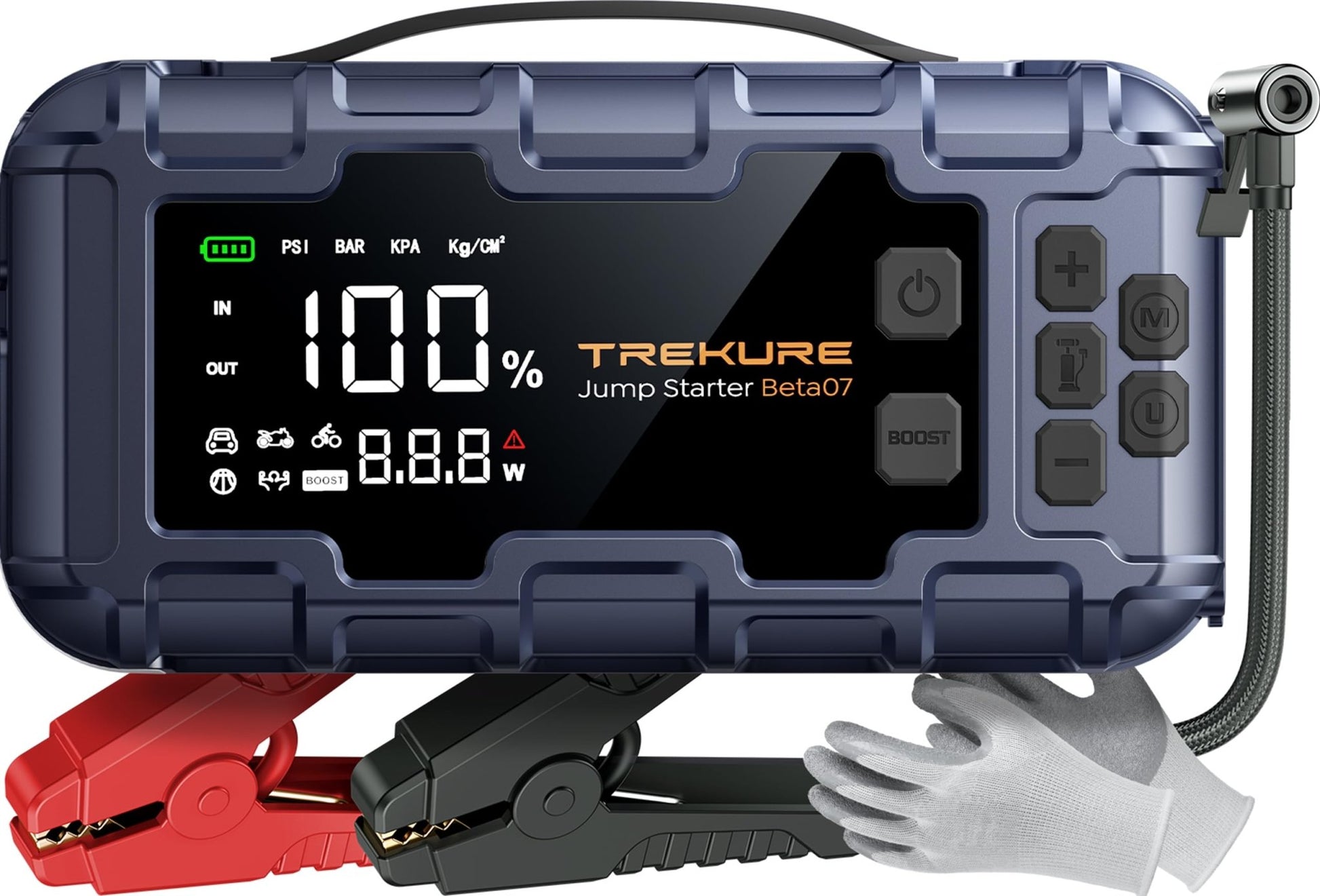 TREKURE 10 - in - 1 Car Battery Jump Starter with Air Compressor 6000A 160PSI 45W Charger, Car Jump Starter Jump Box (All Gas 12L Diesel), Car Battery Jumper Starter Portable Jumper Cables, Gloves, Lights - The One Stop Deals