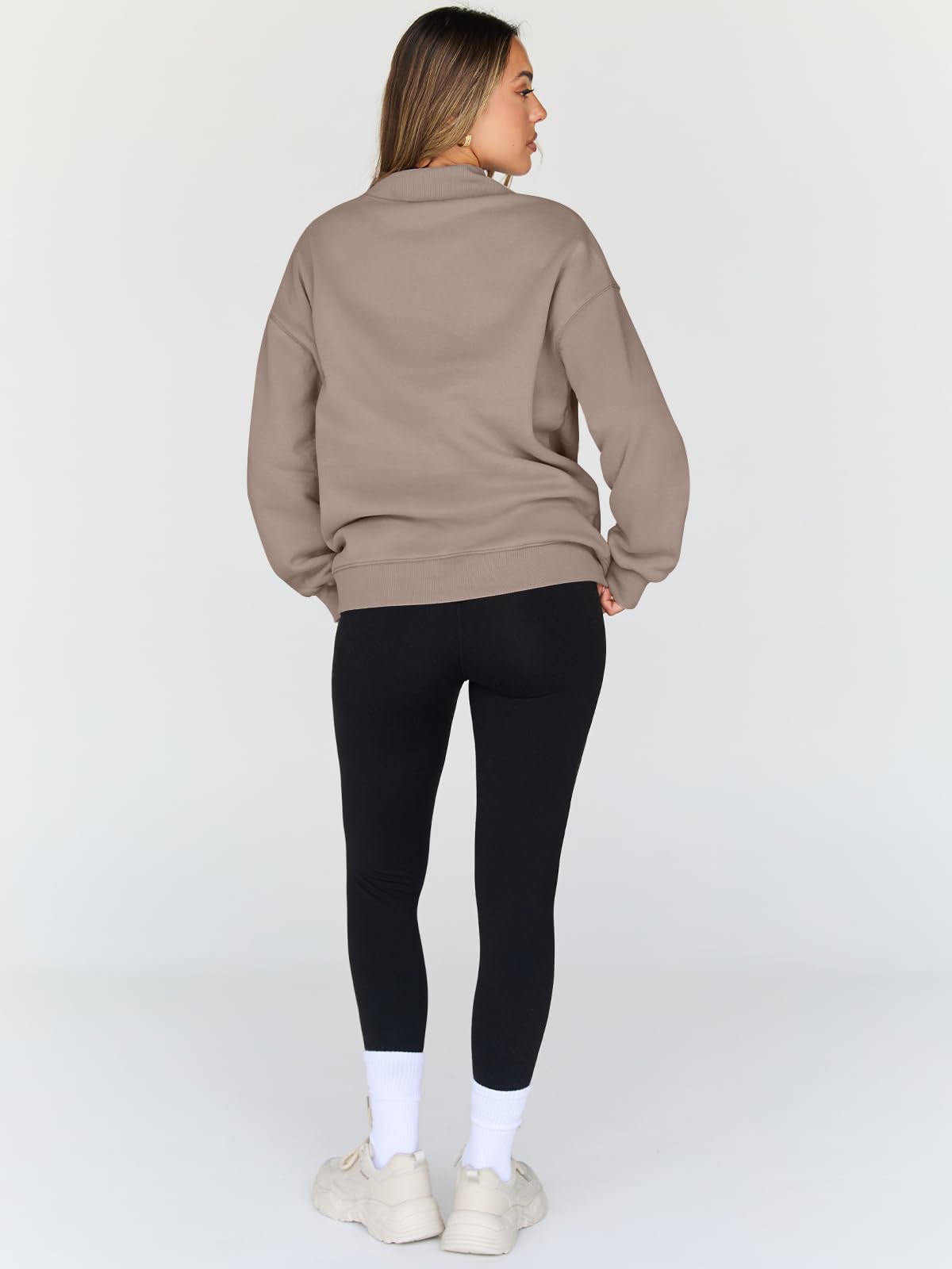 Trendy Queen Womens Oversized Sweatshirts Turtleneck Pullover Long Sleeve Hoodies Tops Fall Fashion Outfits 2025 Clothes CoffeeGrey M - The One Stop Deals