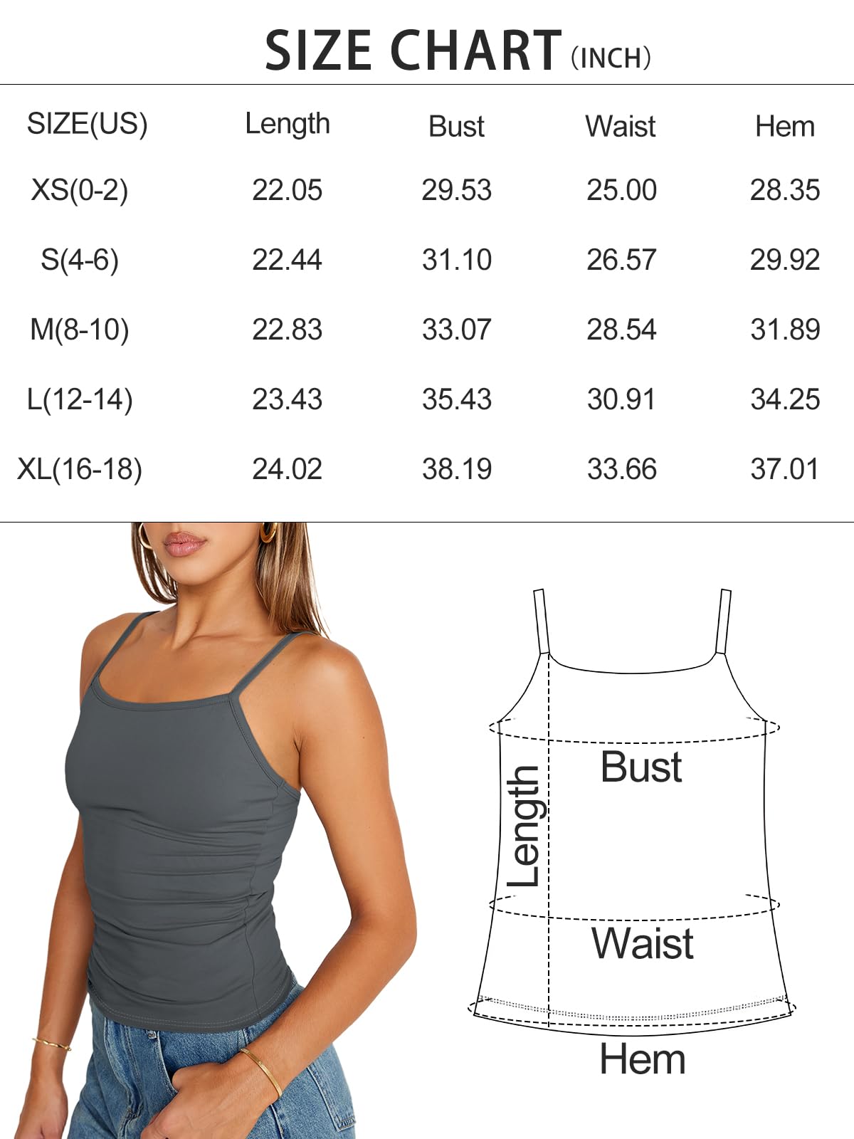 Trendy Queen Womens Tank Summer White Tops 2025 Camisole Y2k Cute Square Neck Crop Going Out Sexy Teen Girls Sleeveless Spaghetti Fashion Shirts Clothes Outfits Basic Workout Gym Casual S - The One Stop Deals