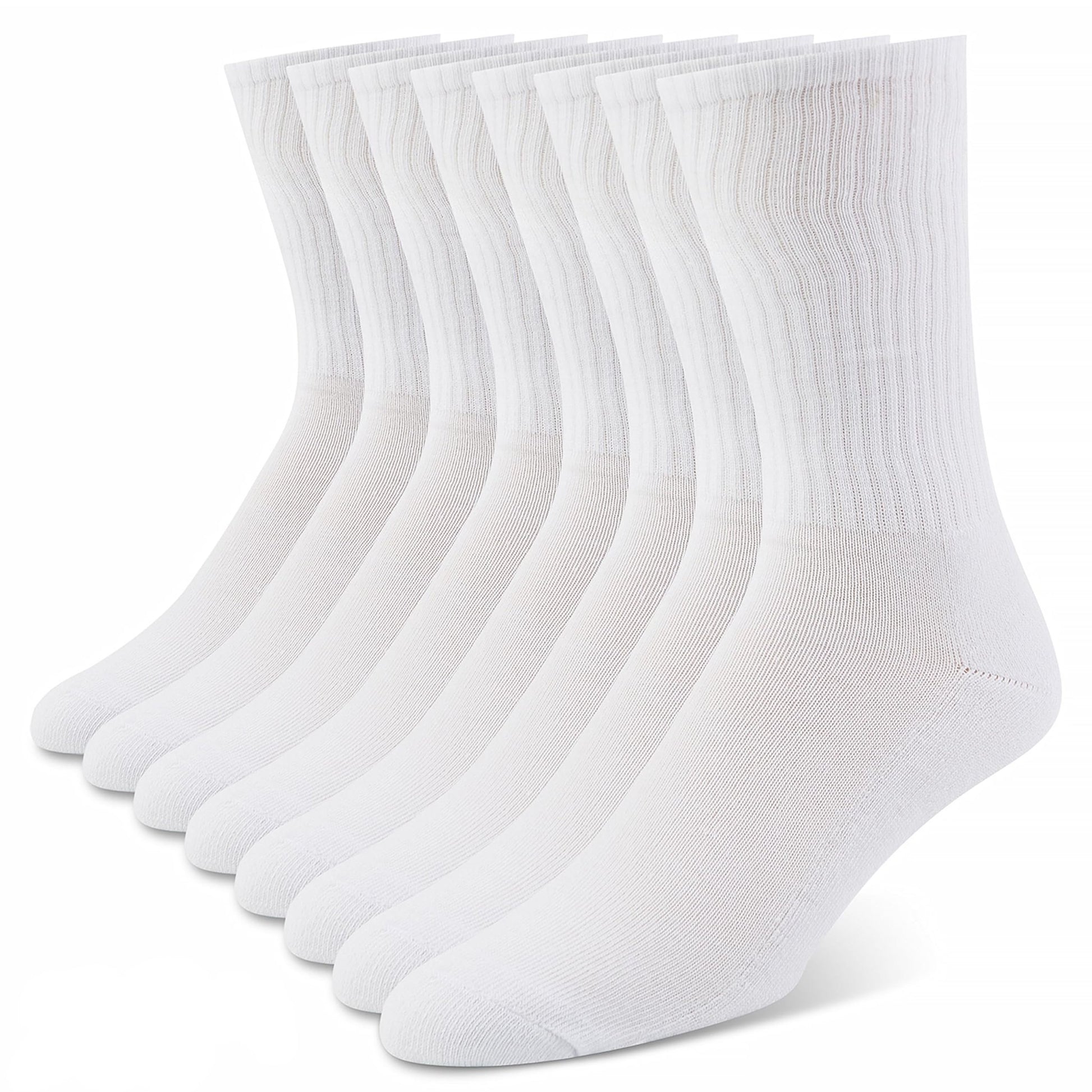 True Religion Mens Socks Crew Socks for Men Premium Athletic Men's Socks 8 Pairs White, Shoe Size 8 - 12 - The One Stop Deals