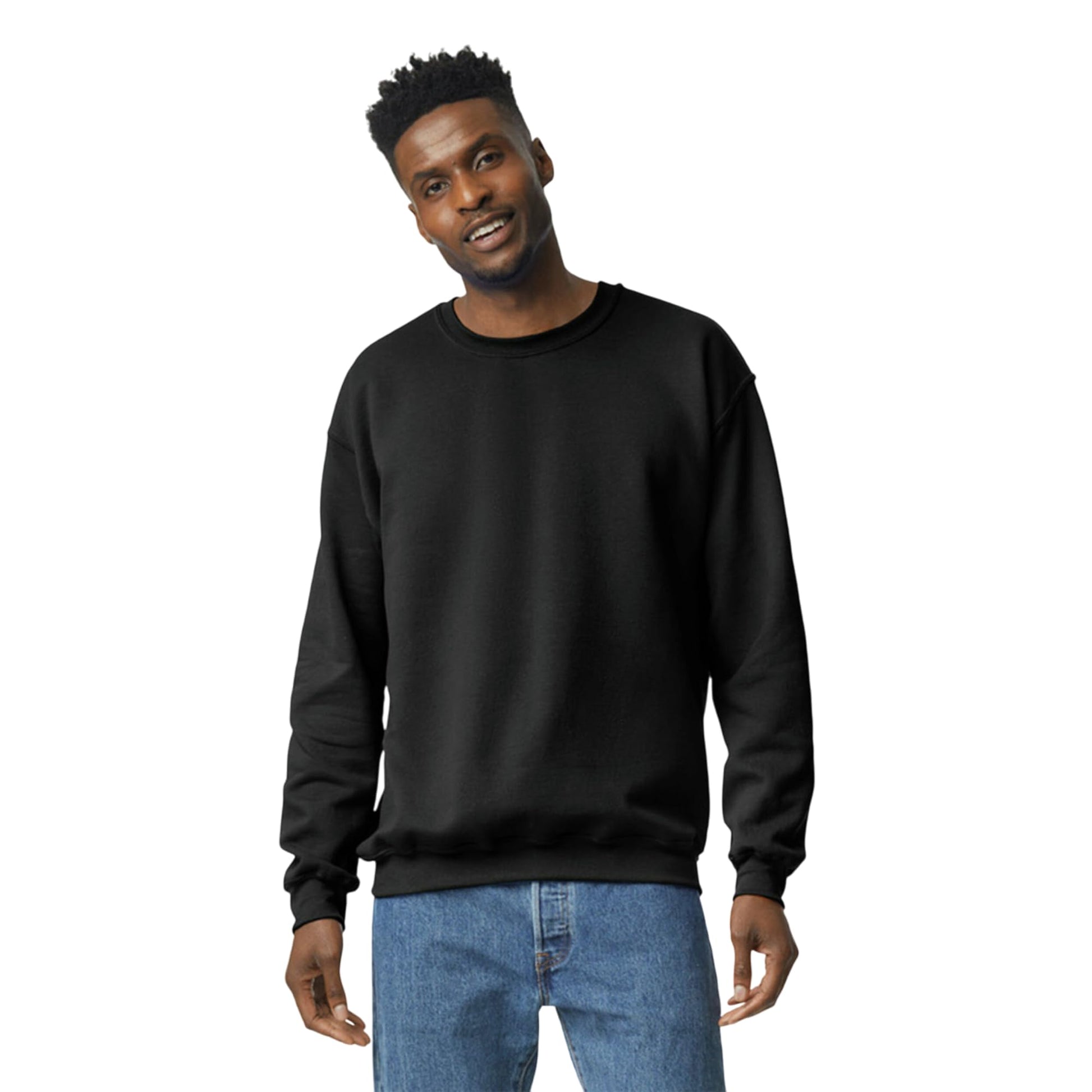 UGP Campus Apparel Gildan Men's Heavy Blend Crewneck Sweatshirt - Large - Black - The One Stop Deals