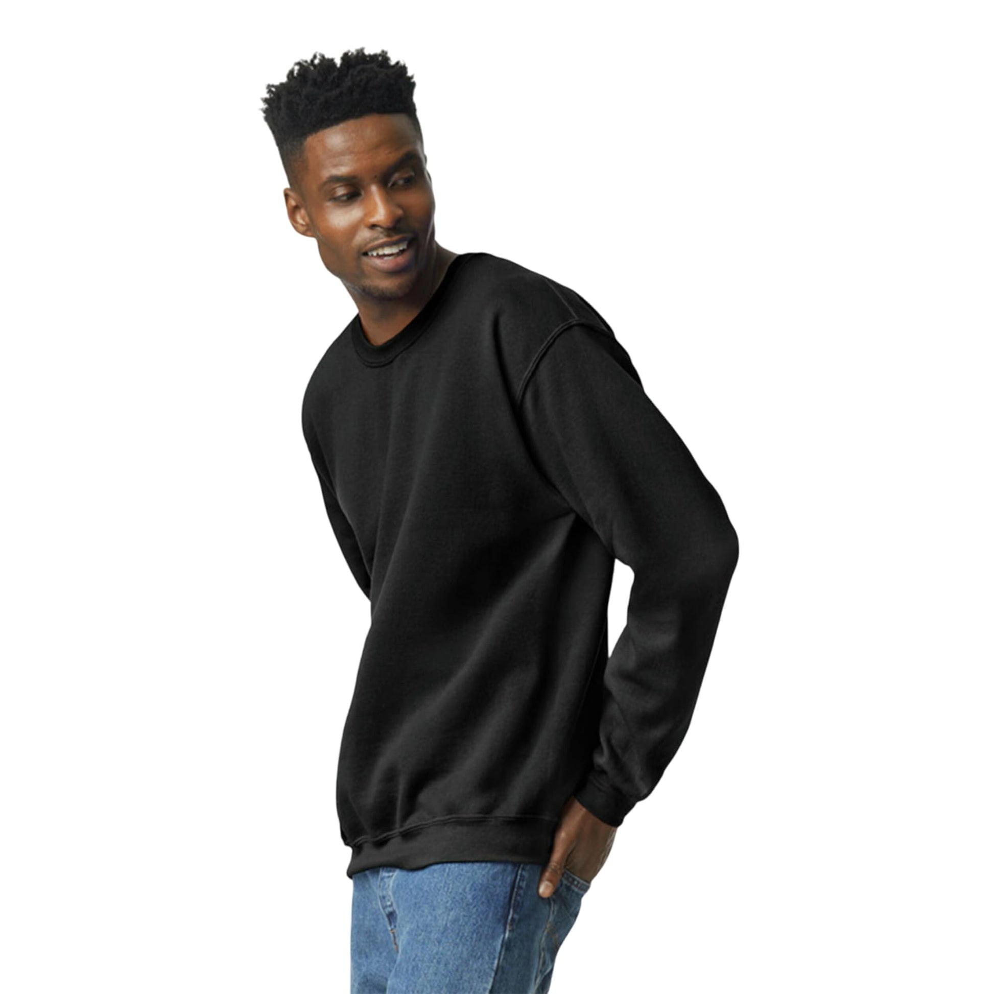 UGP Campus Apparel Gildan Men's Heavy Blend Crewneck Sweatshirt - Large - Black - The One Stop Deals