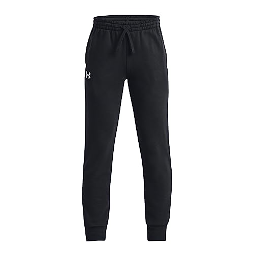 Under Armour Boys Rival Fleece Joggers, (001) Black / / White, Large - The One Stop Deals