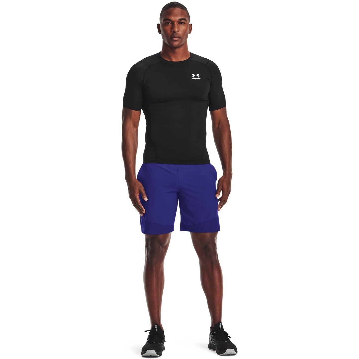 Under Armour Men's Armour HeatGear Compression Short - Sleeve T-Shirt , Black (001)/White, Large - The One Stop Deals