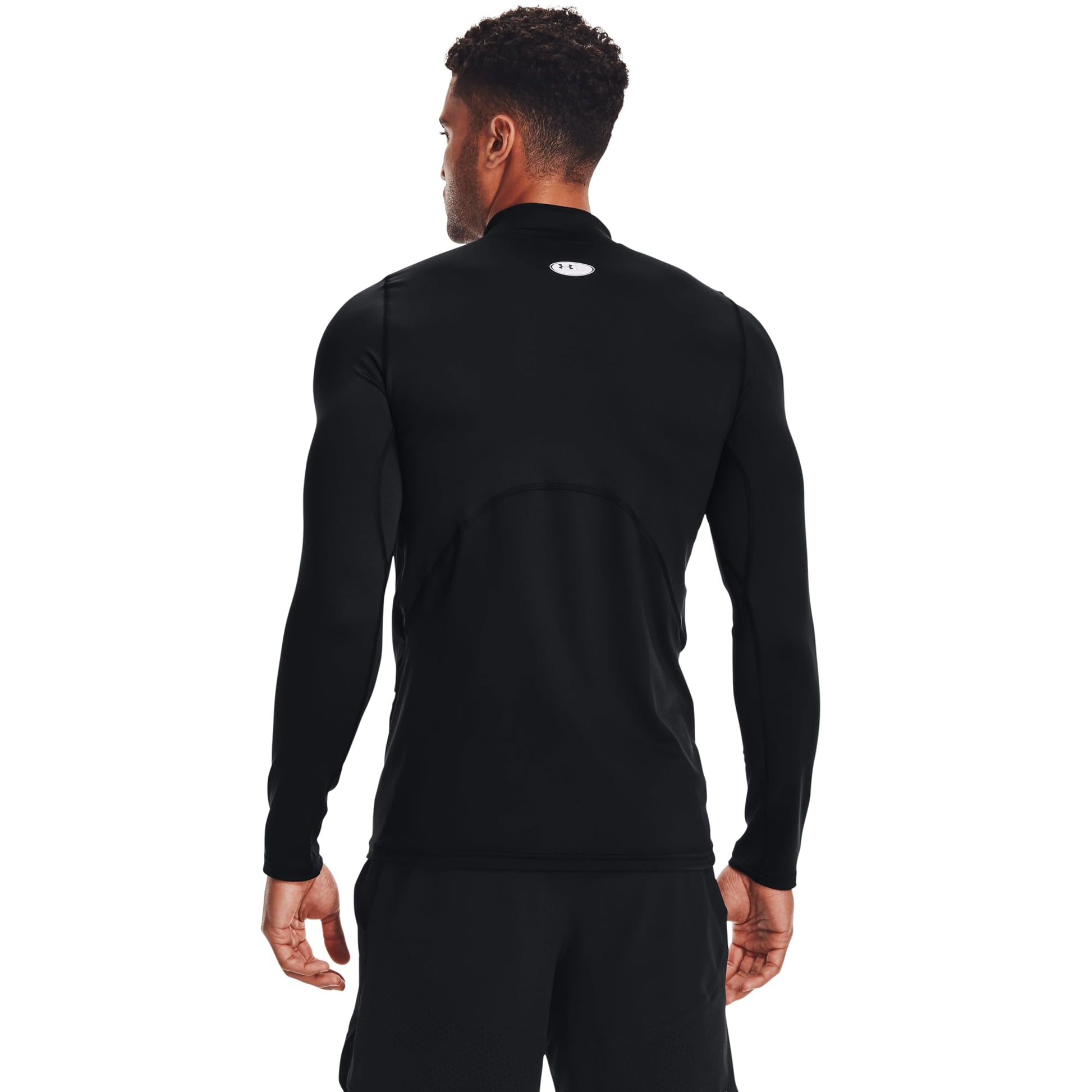 Under Armour Men's ColdGear Armour Fitted Mock, Black (001)/White, Large - The One Stop Deals