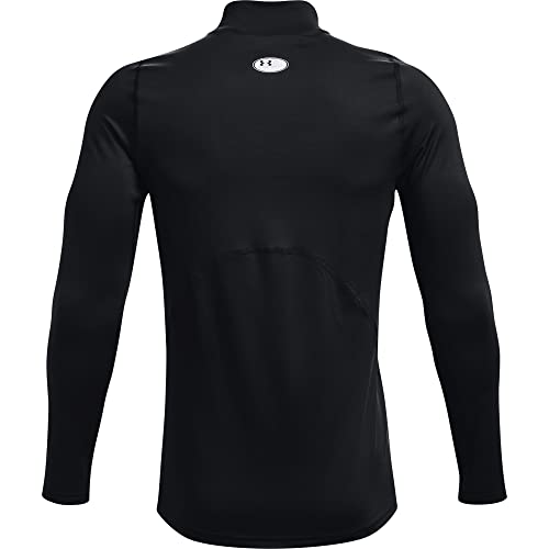 Under Armour Men's ColdGear Armour Fitted Mock, Black (001)/White, Large - The One Stop Deals