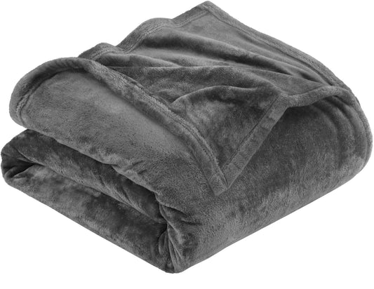 Utopia Bedding Fleece Blanket Queen Size Grey 300GSM Luxury Anti - Static Fuzzy Soft Microfiber Bed Blanket (90x90 Inch) - The One Stop Deals