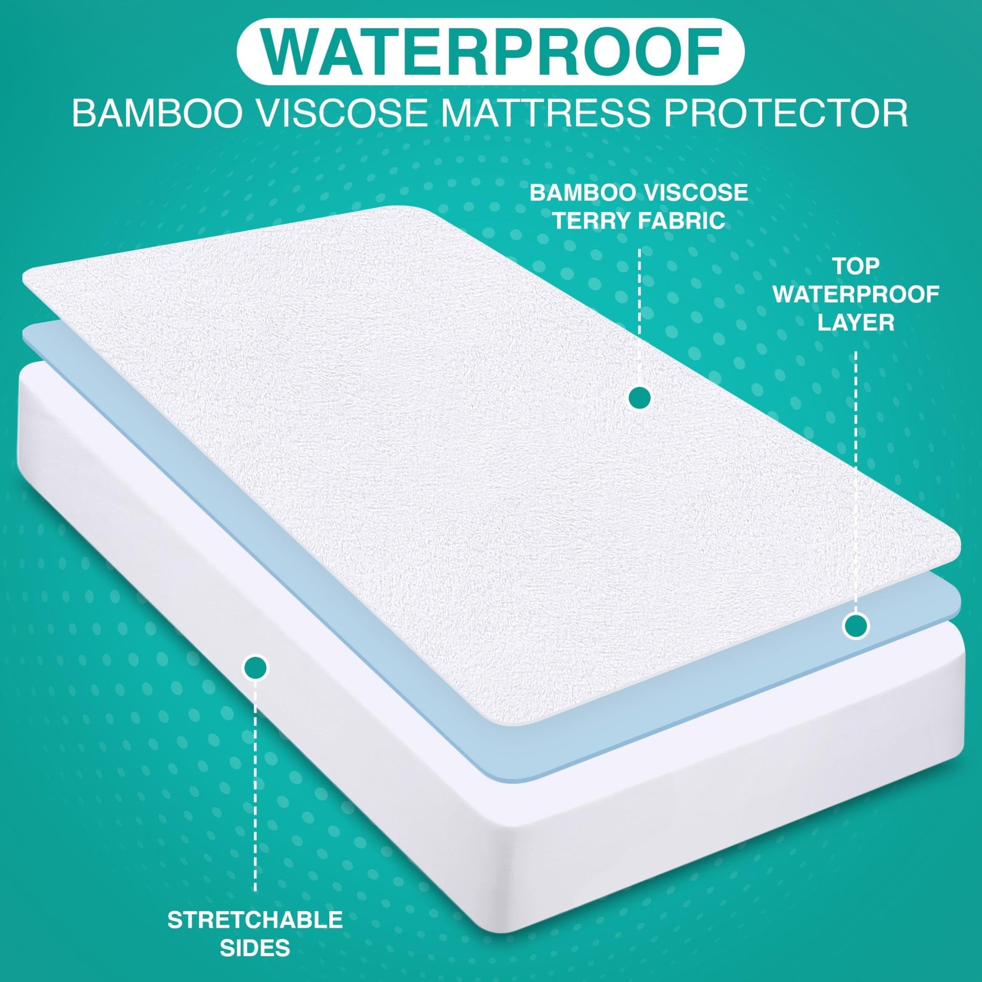 Utopia Bedding Premium Waterproof Mattress Protector Twin Size, Viscose Made from Bamboo Mattress Cover, Breathable, Fitted Style with Stretchable Pockets (White) - The One Stop Deals