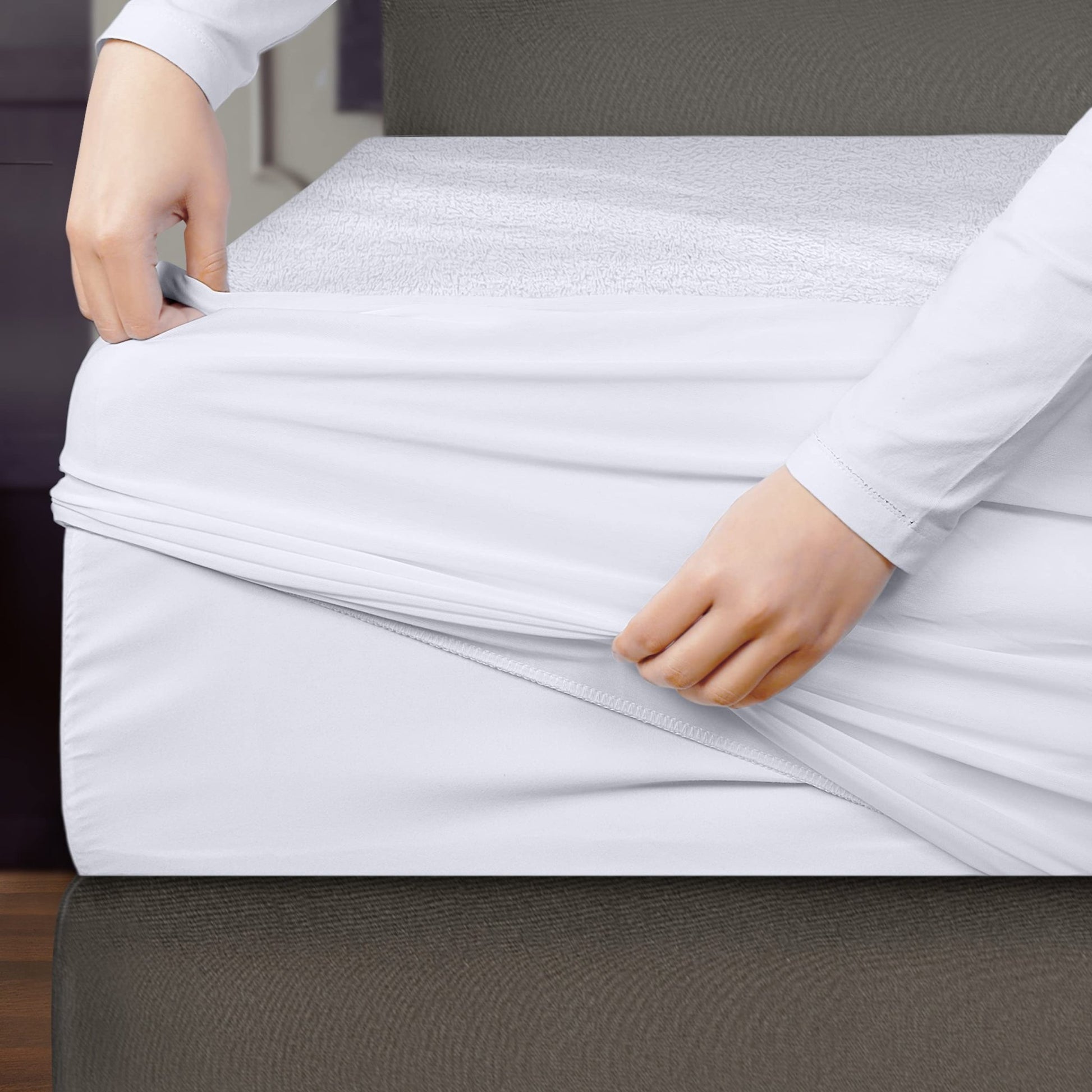 Utopia Bedding Premium Waterproof Mattress Protector Twin Size, Viscose Made from Bamboo Mattress Cover, Breathable, Fitted Style with Stretchable Pockets (White) - The One Stop Deals