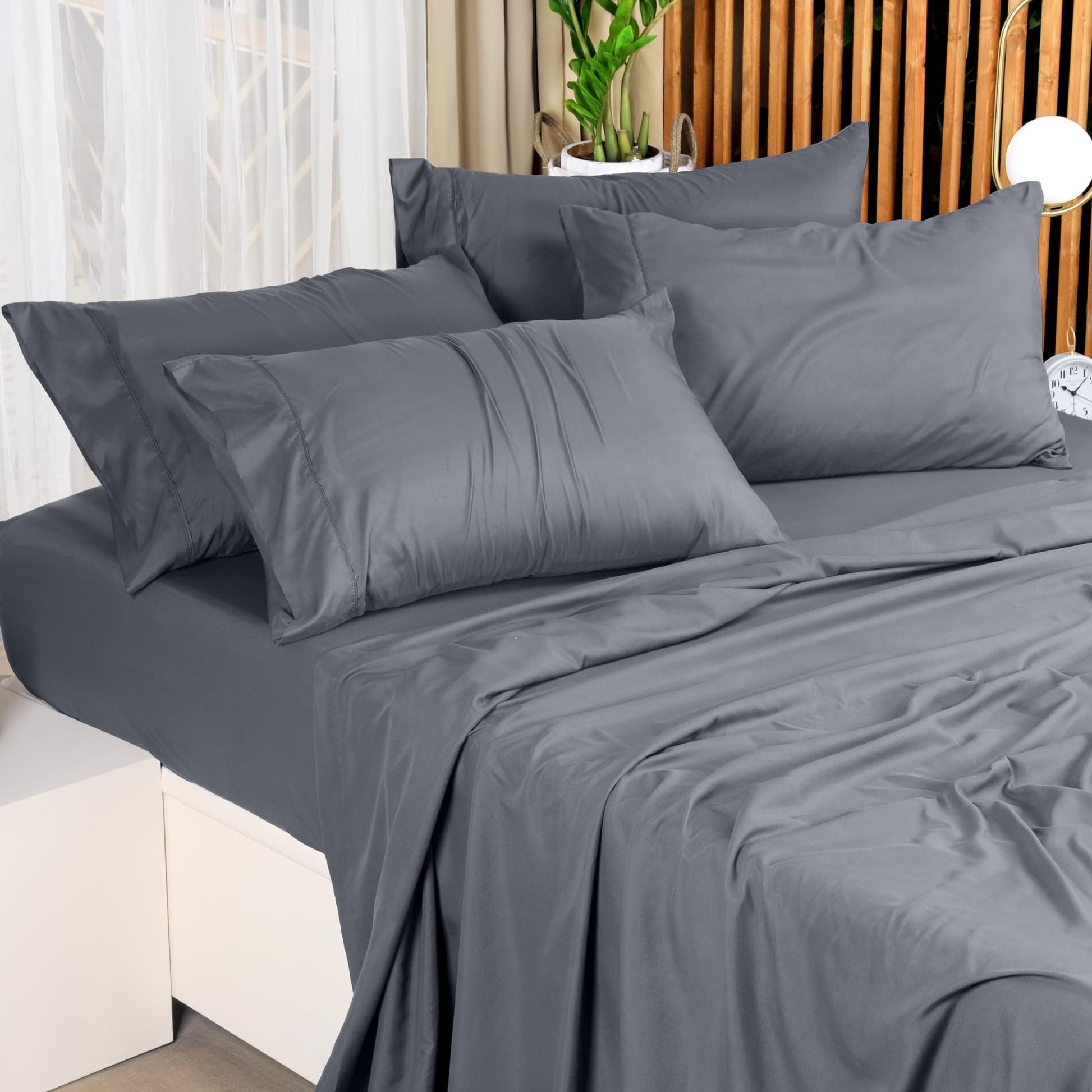 Utopia Bedding Queen Bed Sheets Set - 4 Piece Bedding - Brushed Microfiber - Shrinkage and Fade Resistant - Easy Care (Queen, Grey) - The One Stop Deals