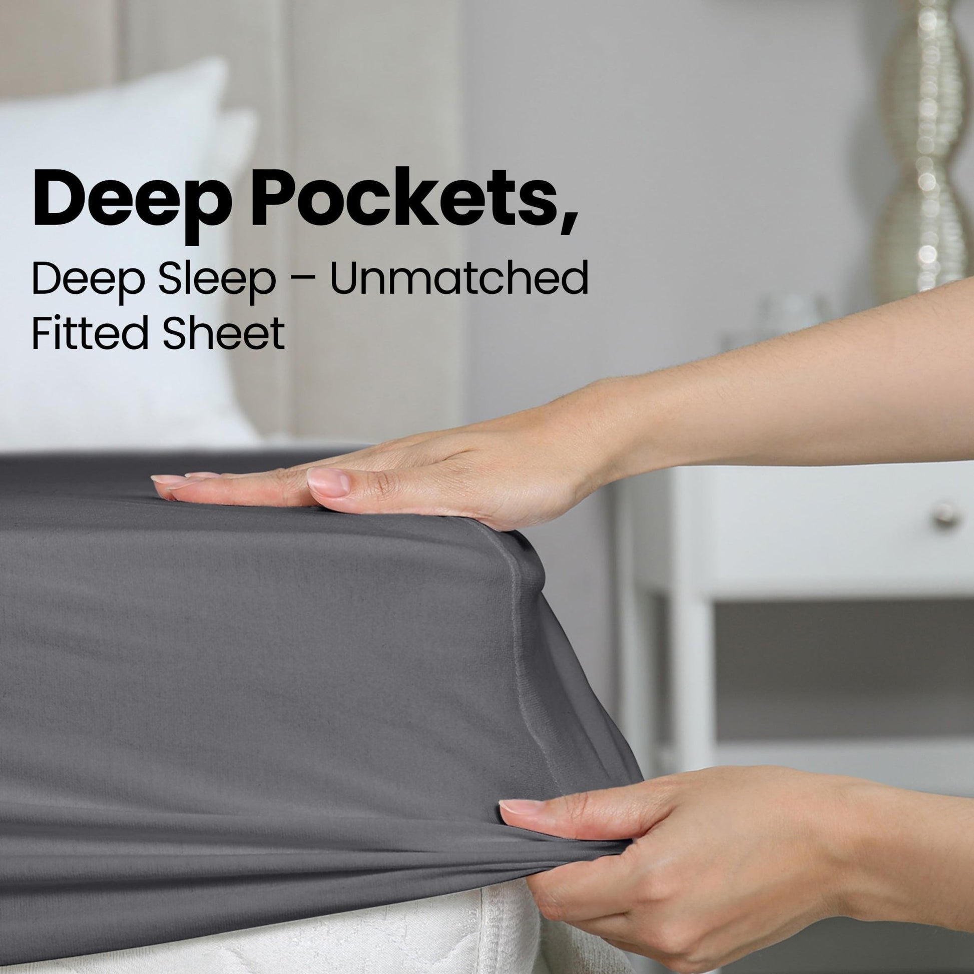 Utopia Bedding Queen Fitted Sheet - Bottom Sheet - Deep Pocket - Soft Microfiber - Shrinkage and Fade Resistant - Easy Care - 1 Fitted Sheet Only (Grey) - The One Stop Deals