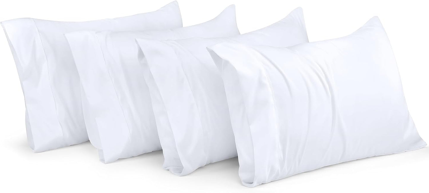 Utopia Bedding Queen Pillow Cases - Pack of 4 - Envelope Closure - Soft Brushed Microfiber Fabric - Shrinkage and Fade Resistant Pillow Covers Queen Size 20 X 30 Inches (White) - The One Stop Deals