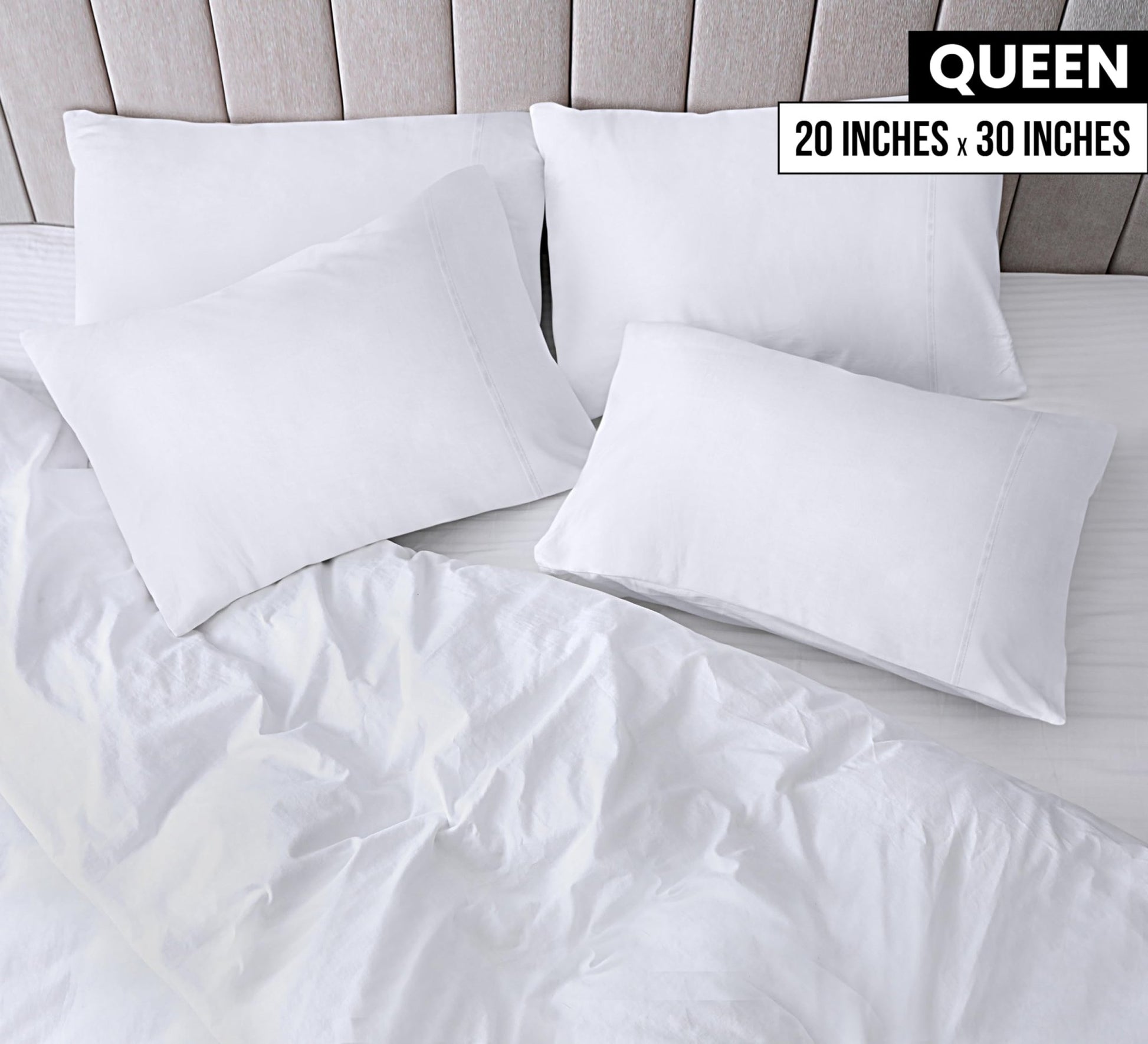 Utopia Bedding Queen Pillow Cases - Pack of 4 - Envelope Closure - Soft Brushed Microfiber Fabric - Shrinkage and Fade Resistant Pillow Covers Queen Size 20 X 30 Inches (White) - The One Stop Deals