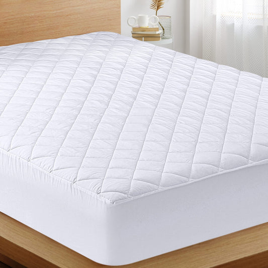 Utopia Bedding Quilted Fitted Mattress Pad, Queen Size, Elastic Fitted Mattress Topper Protector and Cover Stretches up to 16 Inches Deep, Machine Washable (White) - The One Stop Deals