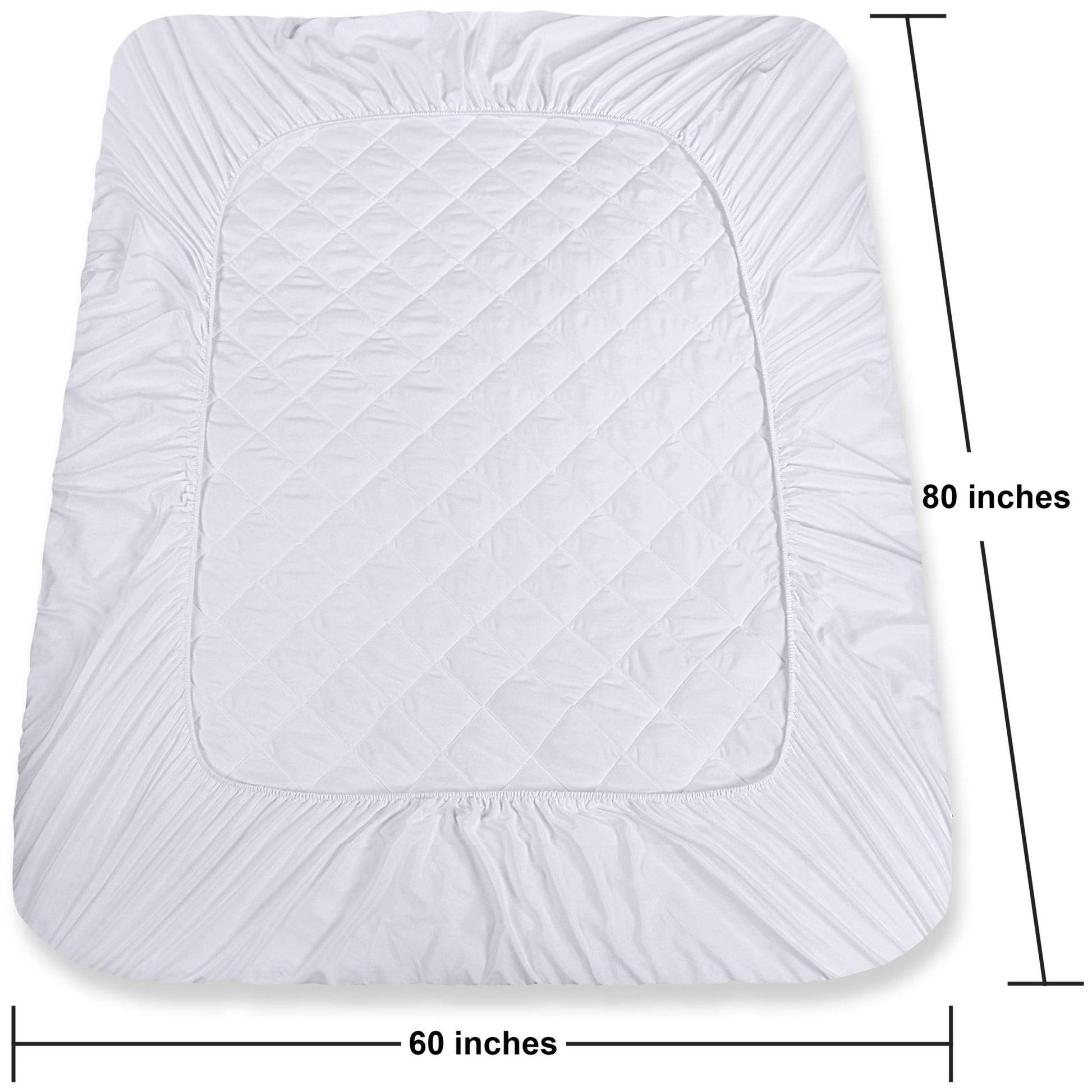 Utopia Bedding Quilted Fitted Mattress Pad, Queen Size, Elastic Fitted Mattress Topper Protector and Cover Stretches up to 16 Inches Deep, Machine Washable (White) - The One Stop Deals