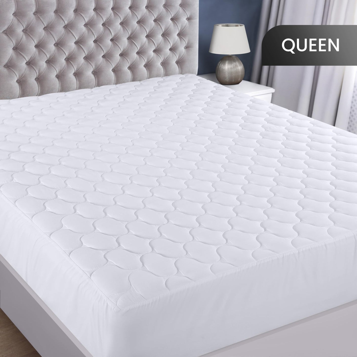 Utopia Bedding Waterproof Mattress Protector, Mattress Pad, Quilted Fitted Cover Stretches up to 16 Inches Deep (White, Queen (Pack of 1)) - The One Stop Deals