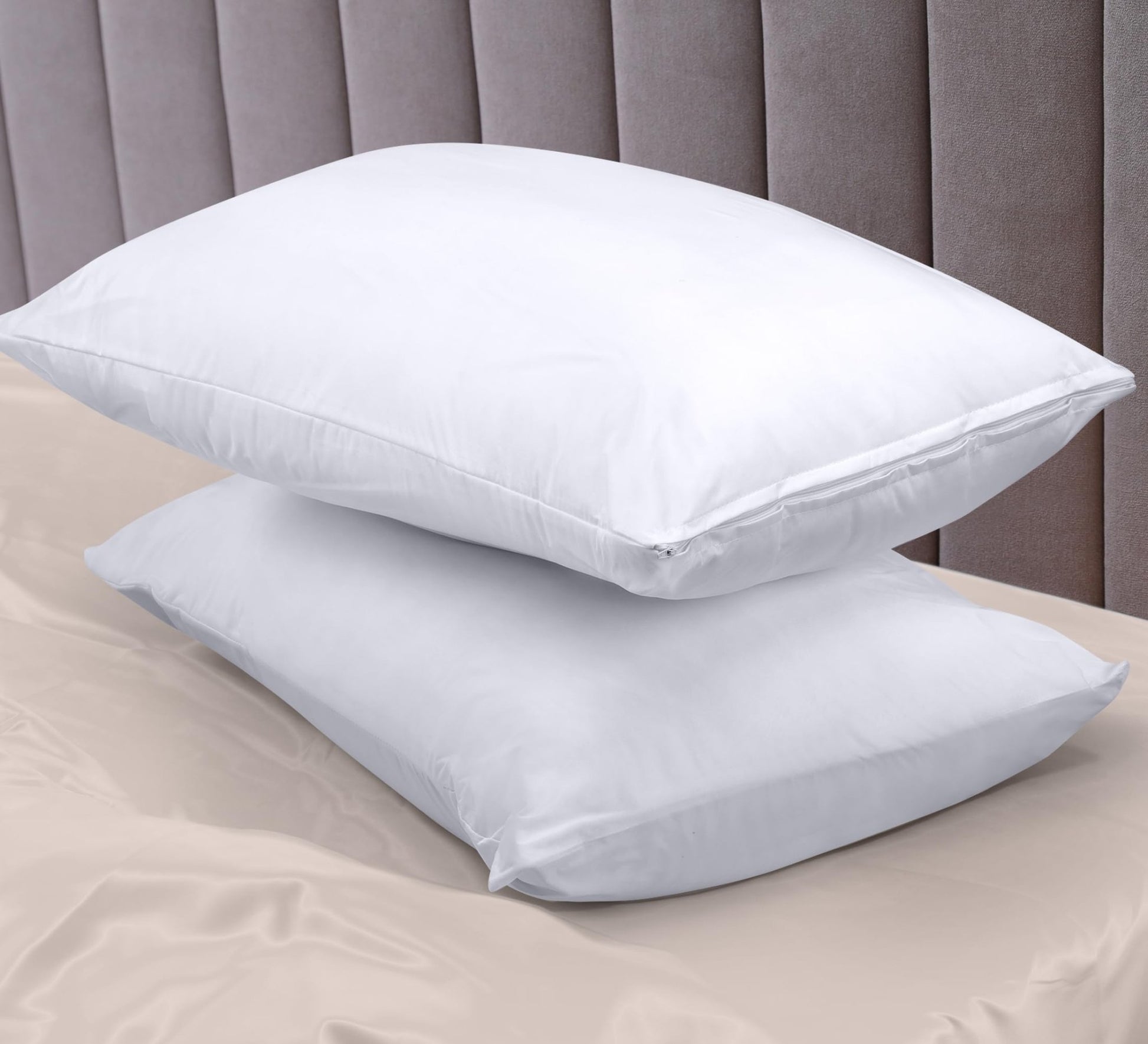 Utopia Bedding Waterproof Pillow Protectors Zippered (2 Pack, White) Queen Size, Zippered Pillowcases, Bed Bug Proof Pillow Encasement Covers 20 x 28 Inches - The One Stop Deals