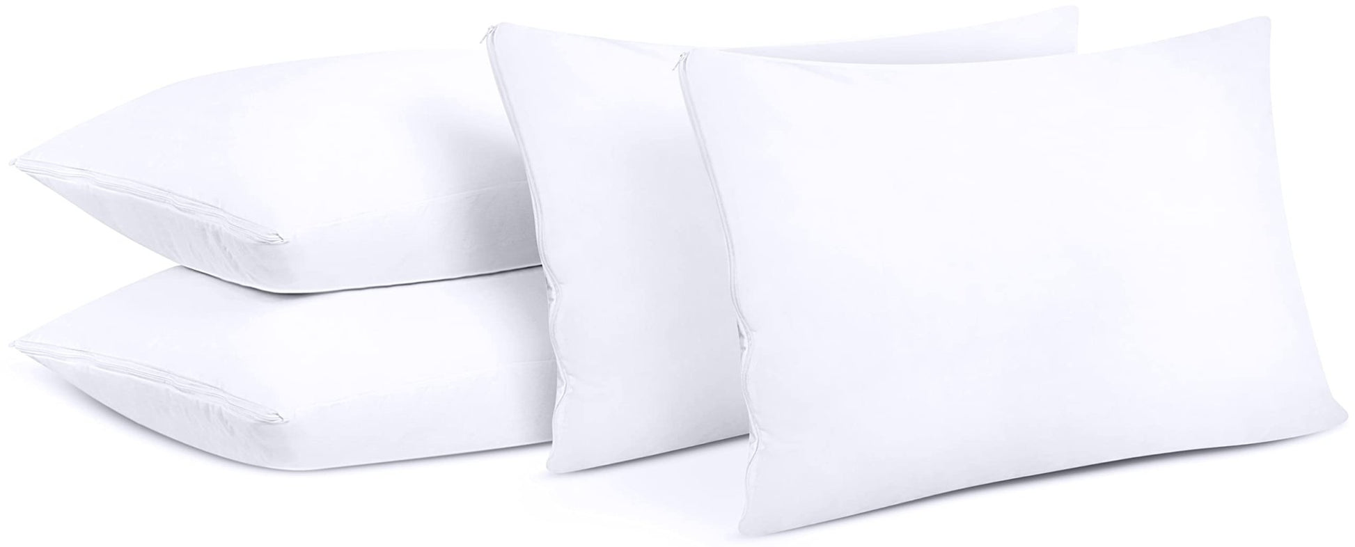 Utopia Bedding Waterproof Queen Size Pillow Protectors Zippered (4 Pack, White), Dust Mite and Bed Bug Proof Pillow case Protectors, Moisture Wicking Pillow Encasement Covers 20 x 28 Inches - The One Stop Deals