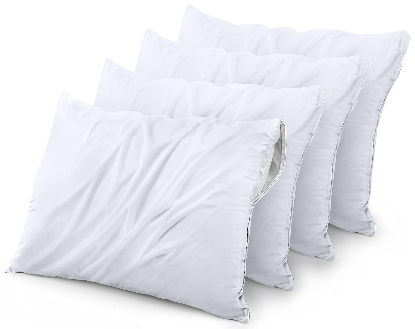 Utopia Bedding Waterproof Queen Size Pillow Protectors Zippered (4 Pack, White), Dust Mite and Bed Bug Proof Pillow case Protectors, Moisture Wicking Pillow Encasement Covers 20 x 28 Inches - The One Stop Deals