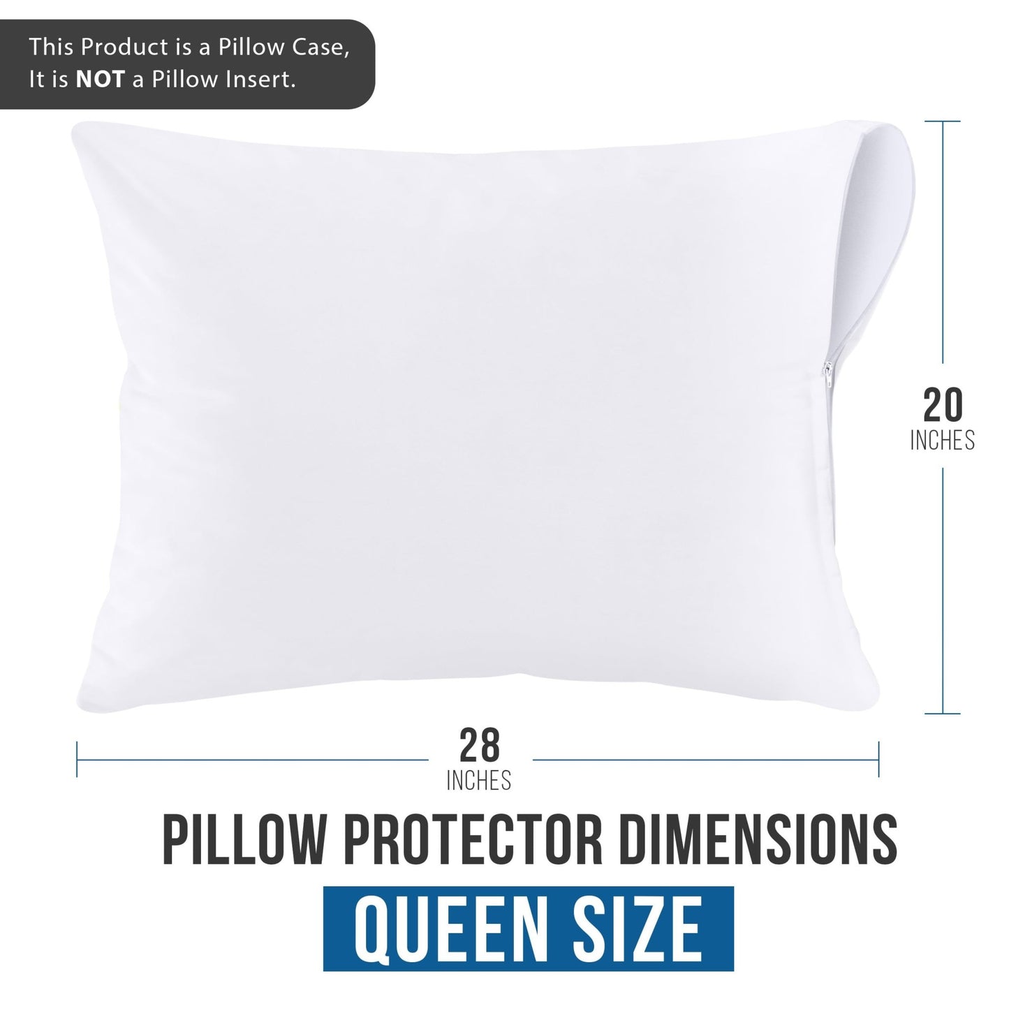 Utopia Bedding Waterproof Queen Size Pillow Protectors Zippered (4 Pack, White), Dust Mite and Bed Bug Proof Pillow case Protectors, Moisture Wicking Pillow Encasement Covers 20 x 28 Inches - The One Stop Deals