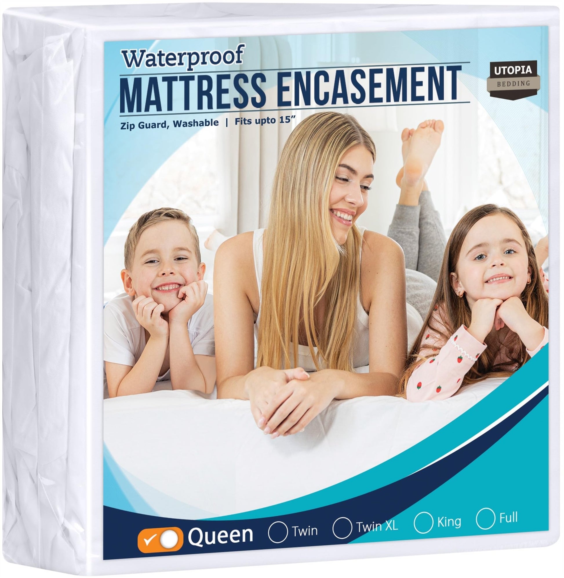 Utopia Bedding Zippered Mattress Encasement Queen, 100% Waterproof Bed Bug and Dust Mite Proof Mattress Protector, Absorbent Six - Sided Mattress Cover - The One Stop Deals