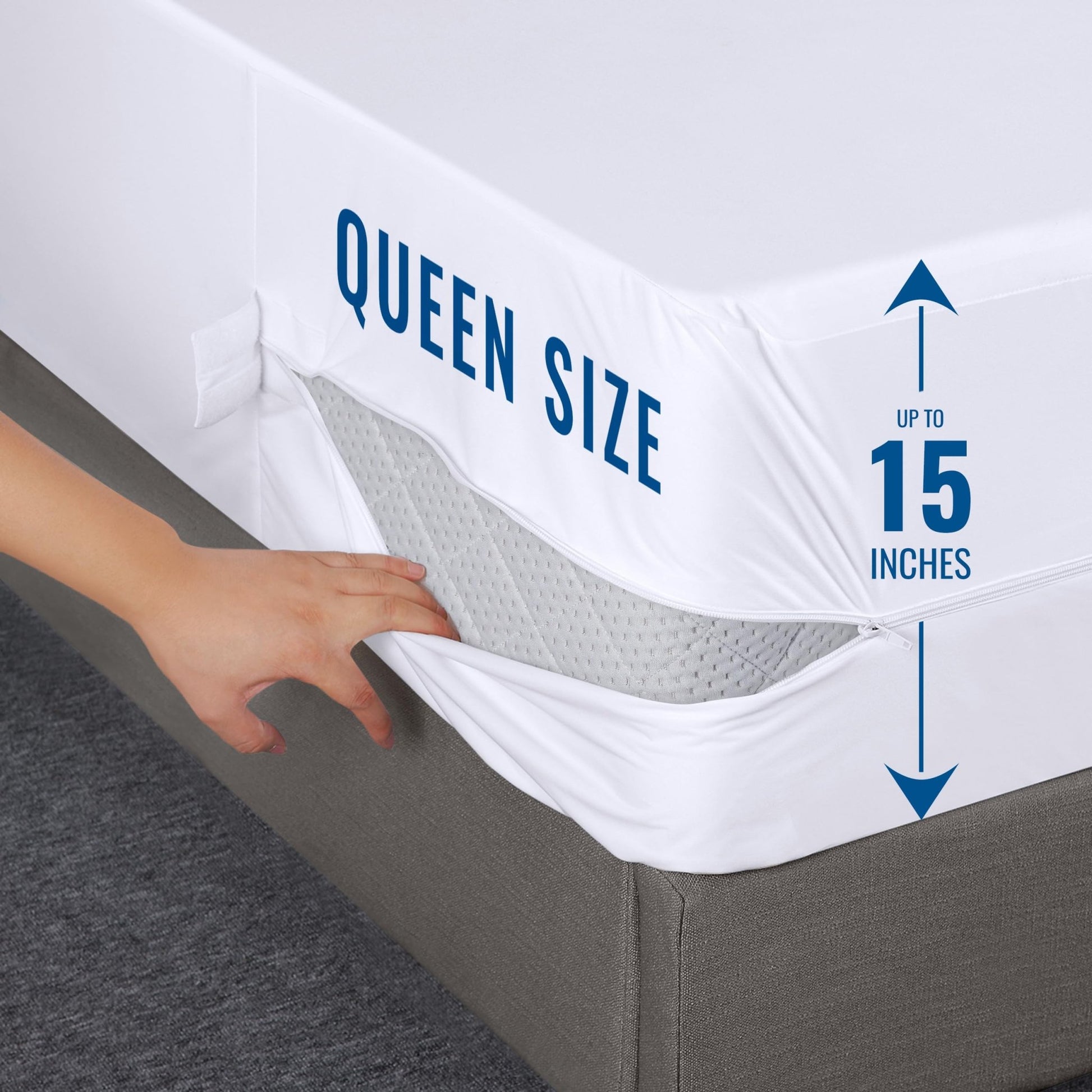 Utopia Bedding Zippered Mattress Encasement Queen, 100% Waterproof Bed Bug and Dust Mite Proof Mattress Protector, Absorbent Six - Sided Mattress Cover - The One Stop Deals