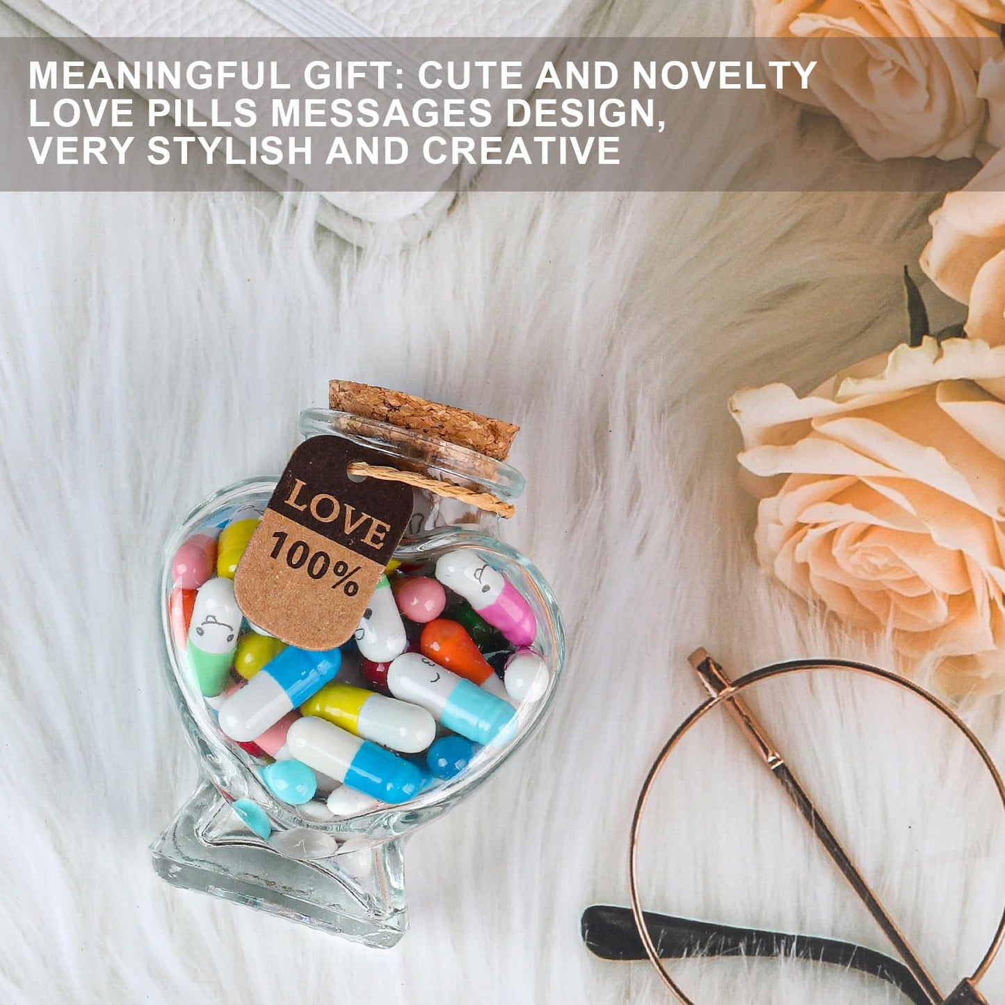 Valentine Day Gift - Capsule Letters Message in a Bottle，Long Distance Relationships Gifts for Boyfriend Girlfriend Birthday Christmas Anniversary. (Mixed Color 50PCS) - The One Stop Deals