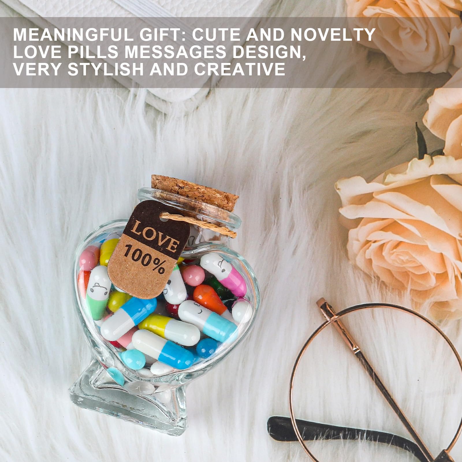 Valentine Day Gift - Capsule Letters Message in a Bottle，Long Distance Relationships Gifts for Boyfriend Girlfriend Birthday Christmas Anniversary. (Mixed Color 50PCS) - The One Stop Deals