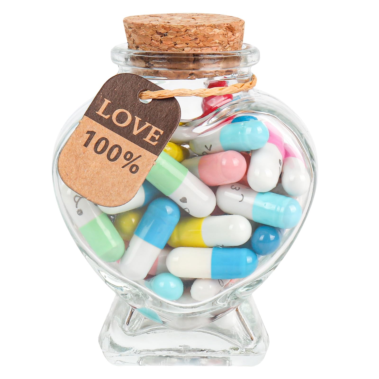 Valentine Day Gift - Capsule Letters Message in a Bottle，Long Distance Relationships Gifts for Boyfriend Girlfriend Birthday Christmas Anniversary. (Mixed Color 50PCS) - The One Stop Deals