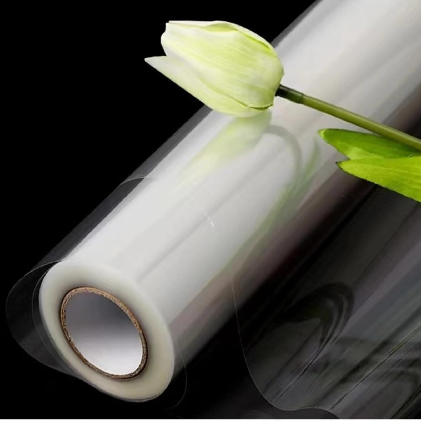 Vanhench Clear Cellophane Wrap, 32" x 50' Folded 3Mil Thick Cellophane Wrap Roll for Gift Basket Treats Bouquet Flower Wrapping, Clear Plastic Wrap Valentines Easter Wrapping Paper (32" fold into 16") - The One Stop Deals