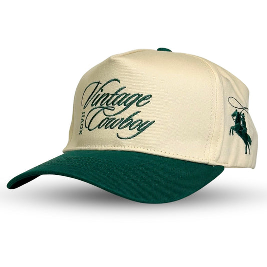 Vintage Trucker Hat | Country Cowboy Cute Preppy Retro Western Trucker Hats | Men Women Trendy Snapback | Tan Red Green Black (Vintage Cowboy | Green) - The One Stop Deals