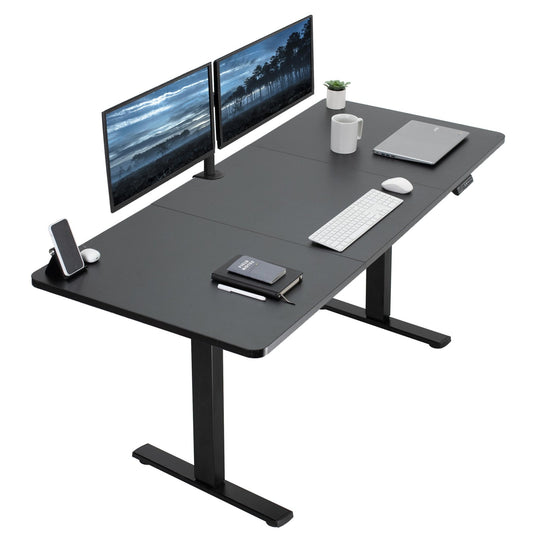 VIVO Electric 71 x 30 inch Standing Desk Workstation, Memory Controller Height Adjustment, 1B Series, Black Top Black Frame, DESK - KIT - 1B7B - The One Stop Deals