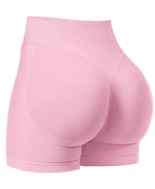 VOYJOY Women Workout Impact Shorts 3.6"/ 4.5"/ 6" Scrunch Butt Lifting Gym Seamless Booty Biker Shorts Pink - The One Stop Deals