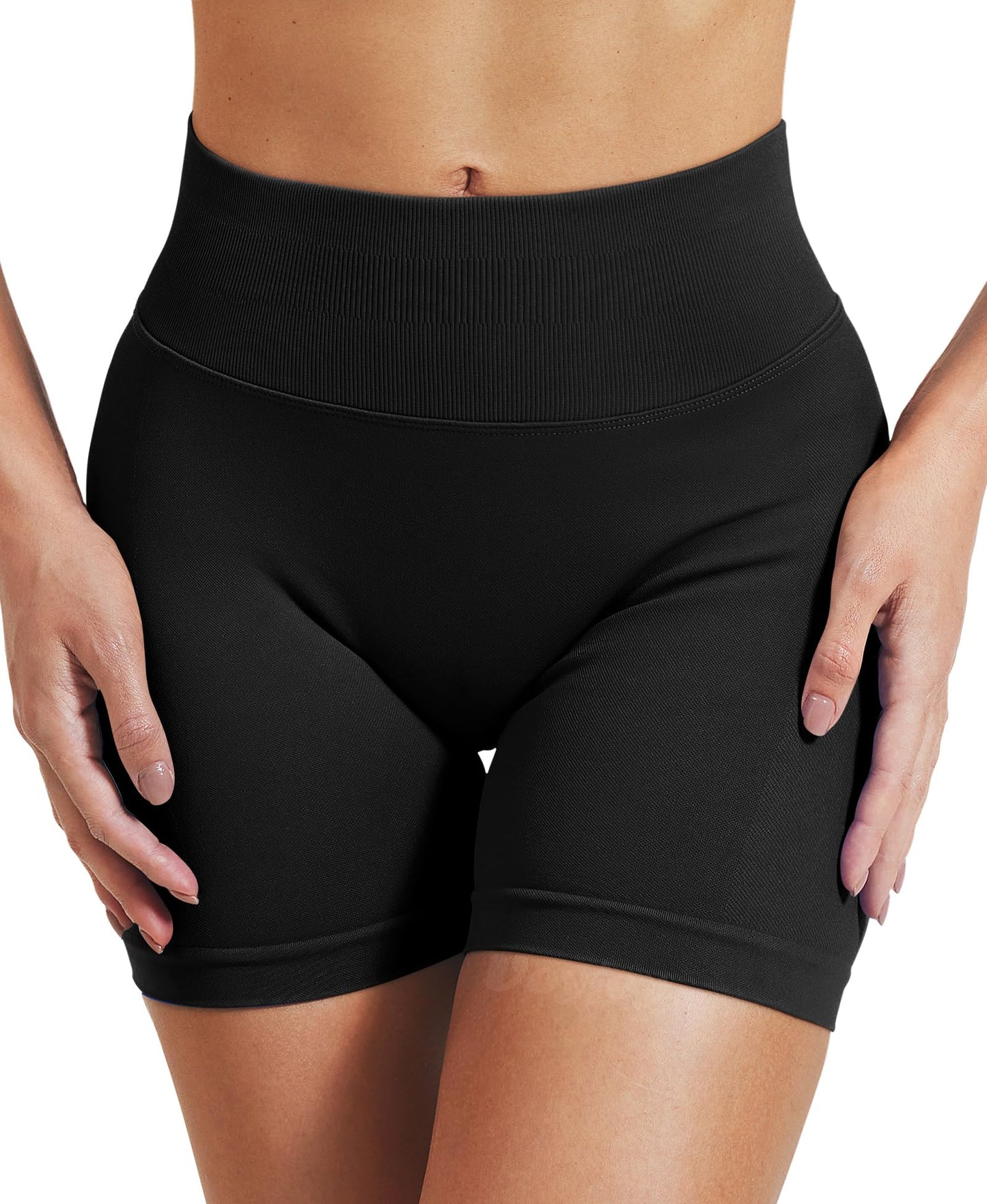 VOYJOY Women Workout Impact Shorts 3.6"/ 4.5"/ 6" Scrunch Butt Lifting Gym Shorts Seamless Booty Biker Shorts Black - The One Stop Deals