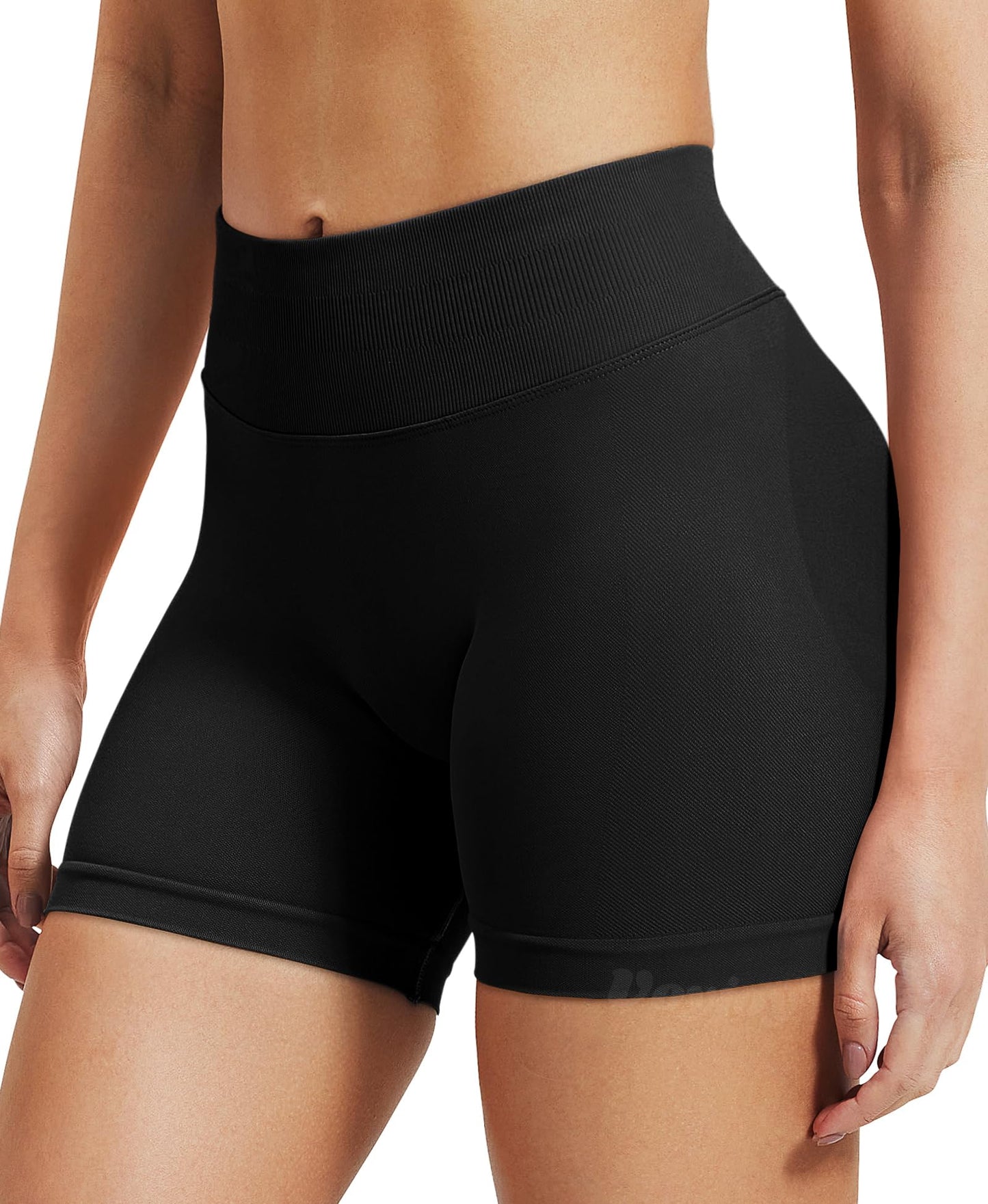 VOYJOY Women Workout Impact Shorts 3.6"/ 4.5"/ 6" Scrunch Butt Lifting Gym Shorts Seamless Booty Biker Shorts Black - The One Stop Deals