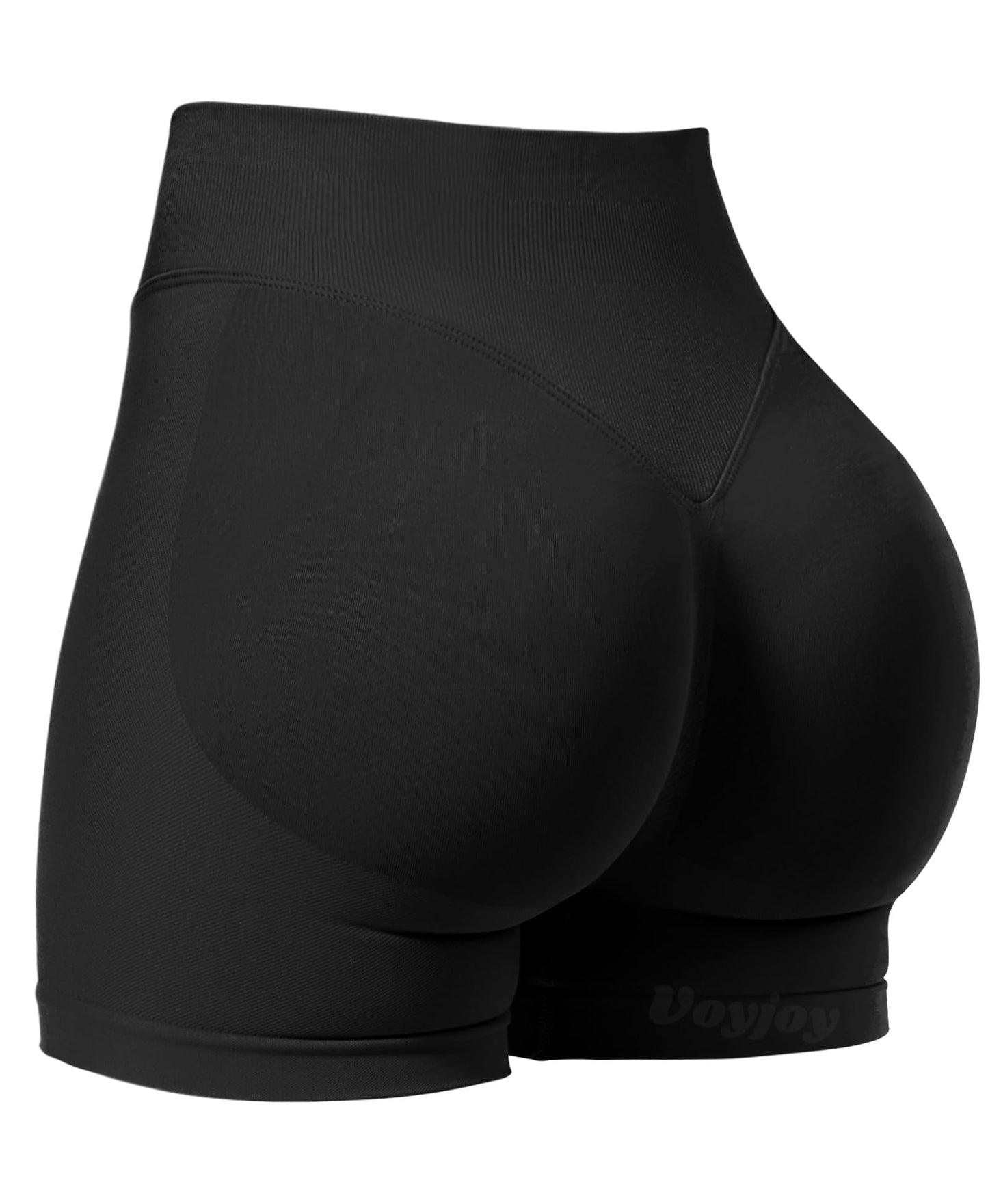 VOYJOY Women Workout Impact Shorts 3.6"/ 4.5"/ 6" Scrunch Butt Lifting Gym Shorts Seamless Booty Biker Shorts Black - The One Stop Deals