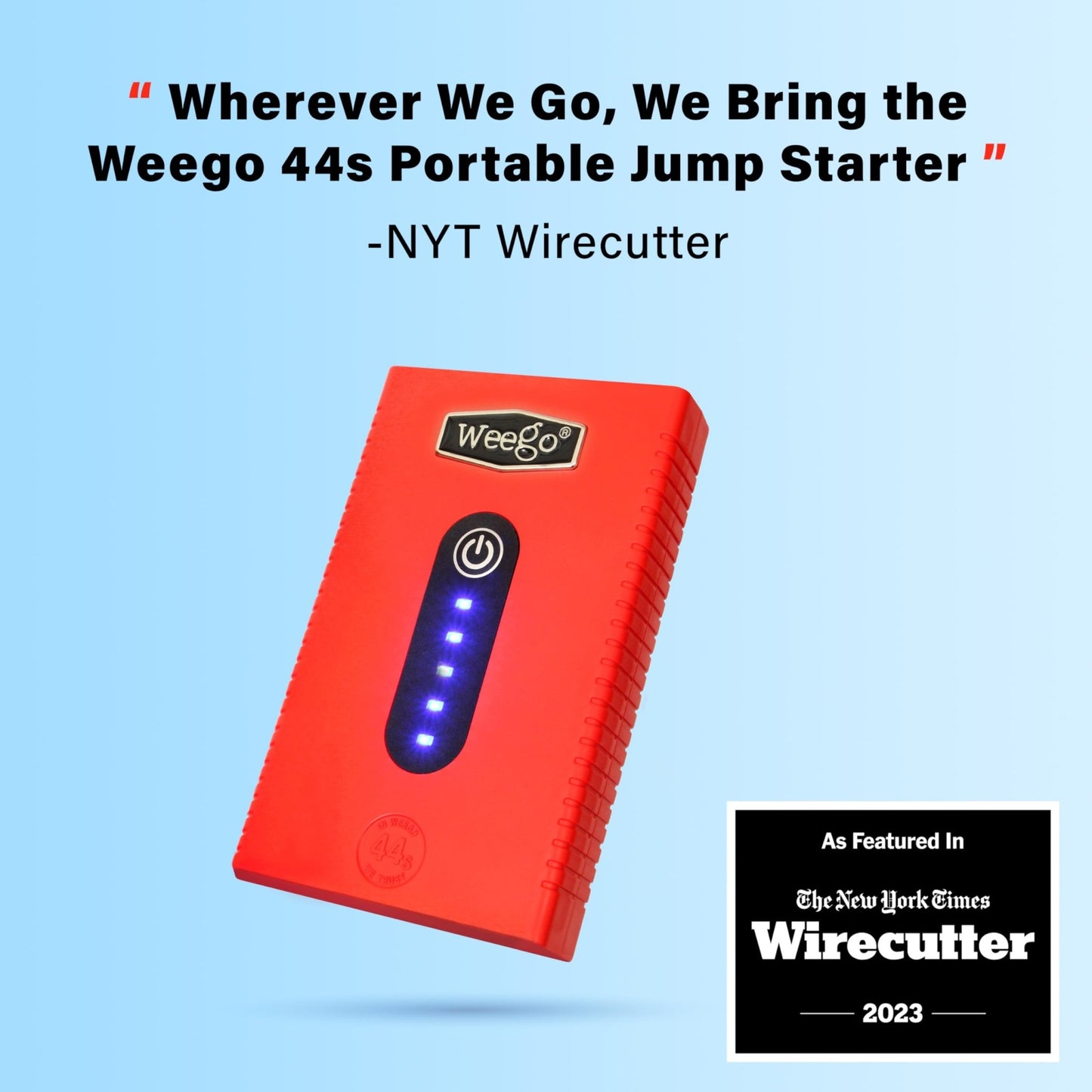 Weego 44S, 2100 Peak Amp / 440 Cranking Amp Jump Pack for 7 - Liter Gas and 3.5 - Liter Diesel Engines, 12 - Volt Portable Car Jump Starter, Patented Jumper Cables with Battery Pack, Orange (N44S) - The One Stop Deals