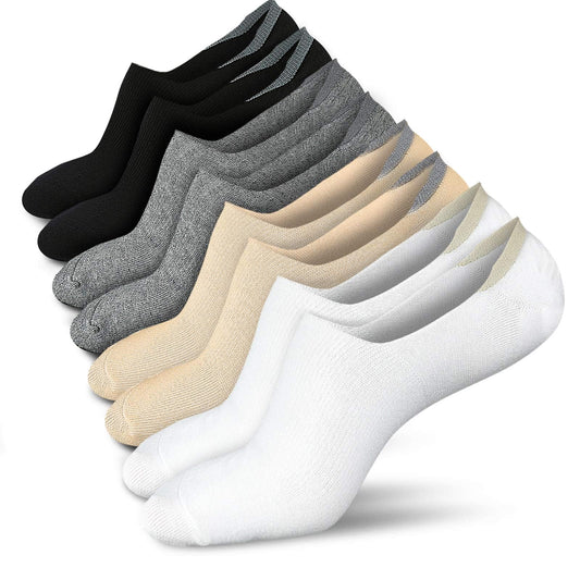 wernies No Show Socks Women Low Socks Non Slip Flat Boat Line 4 Pairs - The One Stop Deals