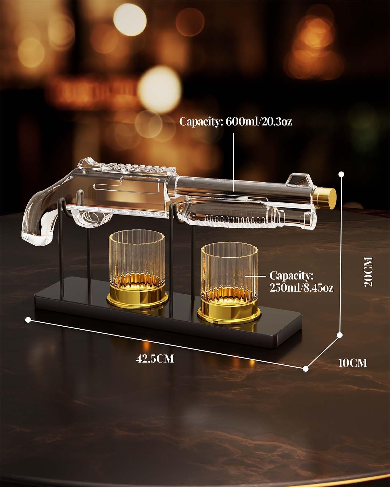 Whiskey Decanter Sets for Men, 20.3 Oz Decanter Set with 2 Glasses, Gifts for Men, Him, Dad, Brother, Christmas Birthday Gift Ideas from Daughter Son, Cool Liquor Dispenser for Home Bar - The One Stop Deals