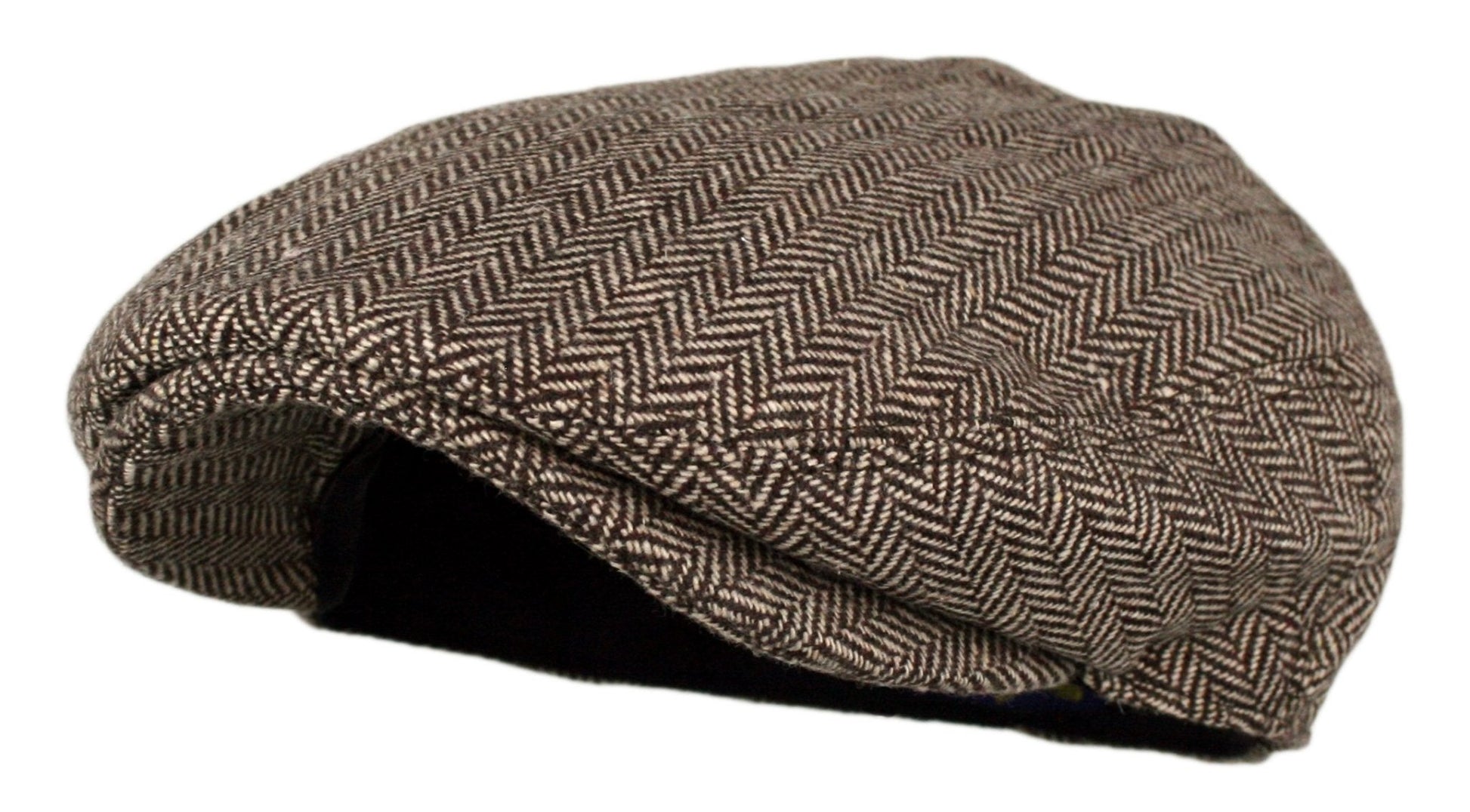 Wonderful Fashion Men's Classic Herringbone Tweed Wool Blend Newsboy Ivy Hat (Brown, SM) - The One Stop Deals