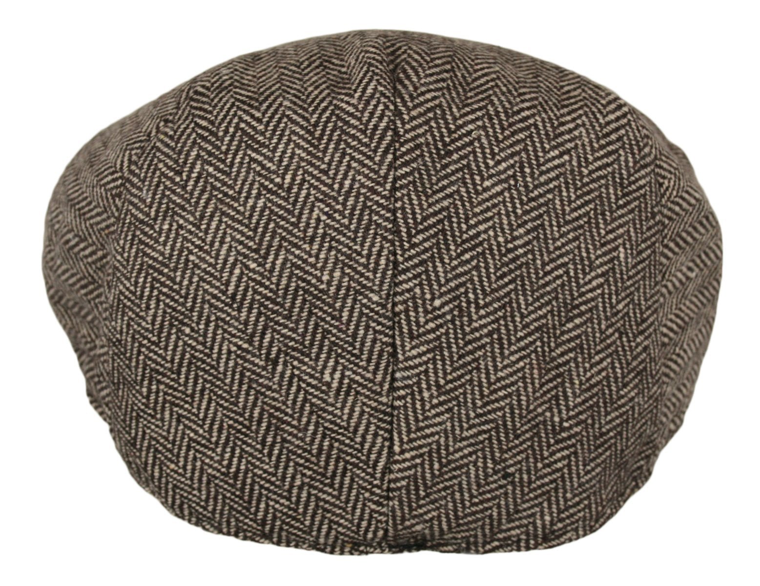 Wonderful Fashion Men's Classic Herringbone Tweed Wool Blend Newsboy Ivy Hat (Brown, SM) - The One Stop Deals