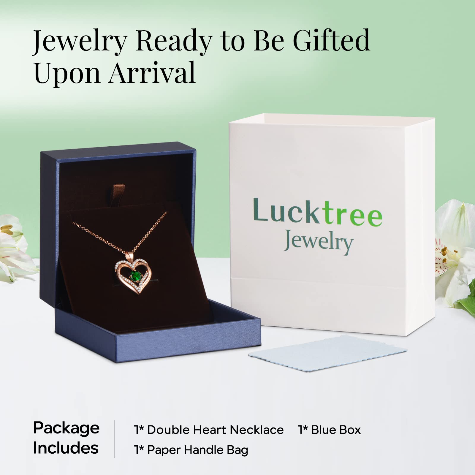 xiupen Jewelry for Women Wife Birthday Gifts for Woman Birthday Present for Womens Wife Anniversary Wedding Gift for Her Christmas Valentines Mothers Day Gift for Her(Emerald - May) - The One Stop Deals