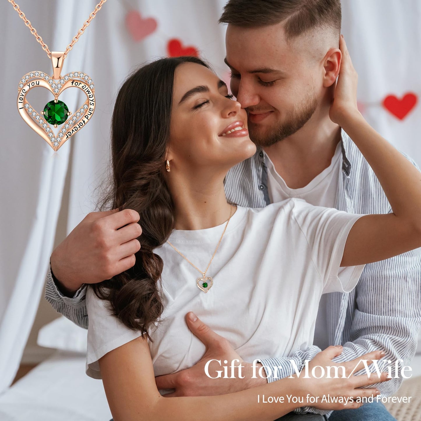 xiupen Jewelry for Women Wife Birthday Gifts for Woman Birthday Present for Womens Wife Anniversary Wedding Gift for Her Christmas Valentines Mothers Day Gift for Her(Emerald - May) - The One Stop Deals