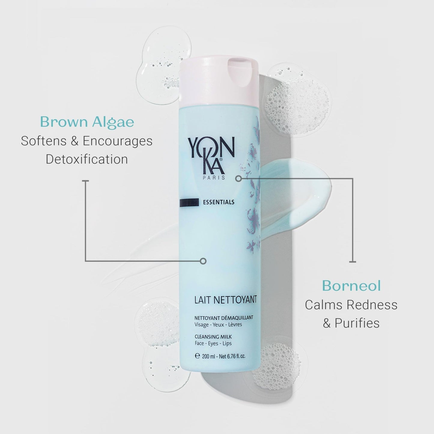 Yon - Ka Lait Nettoyant Facial Cleanser, Gentle Milk Cleanser & Makeup Remover, Daily Plant Based Wash, Moisturize and Balance Skins pH, All Skin Types, Paraben - Free - The One Stop Deals